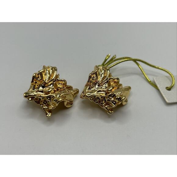 Amber Sceats 24K Gold Plated Reese Sculptural Nugget Style Earrings NWT - Picture 2 of 12